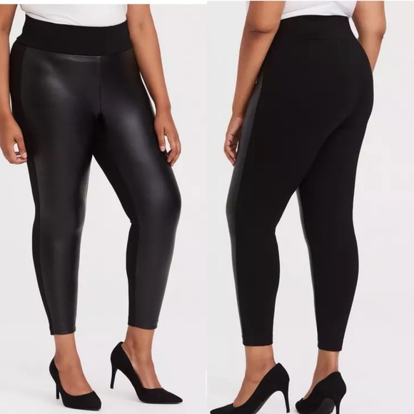 Torrid Black Faux Leather & Ponte Pixie Pant Size 2, 2X - Picture 1 of 11
